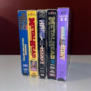 Hard N Heavy VHS Tapes Lot of 5 Heavy Metal Head Trash Hard Rock Uncensored VHS